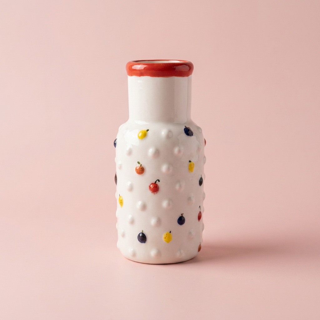 Ceramic vase before and after painting