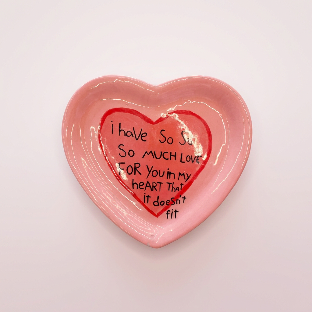 Heart-shaped dish before and after painting